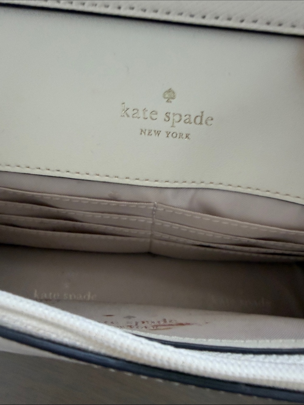 kate spade Ivory Leather Crossbody with Gold Chain - Picture 3 of 12